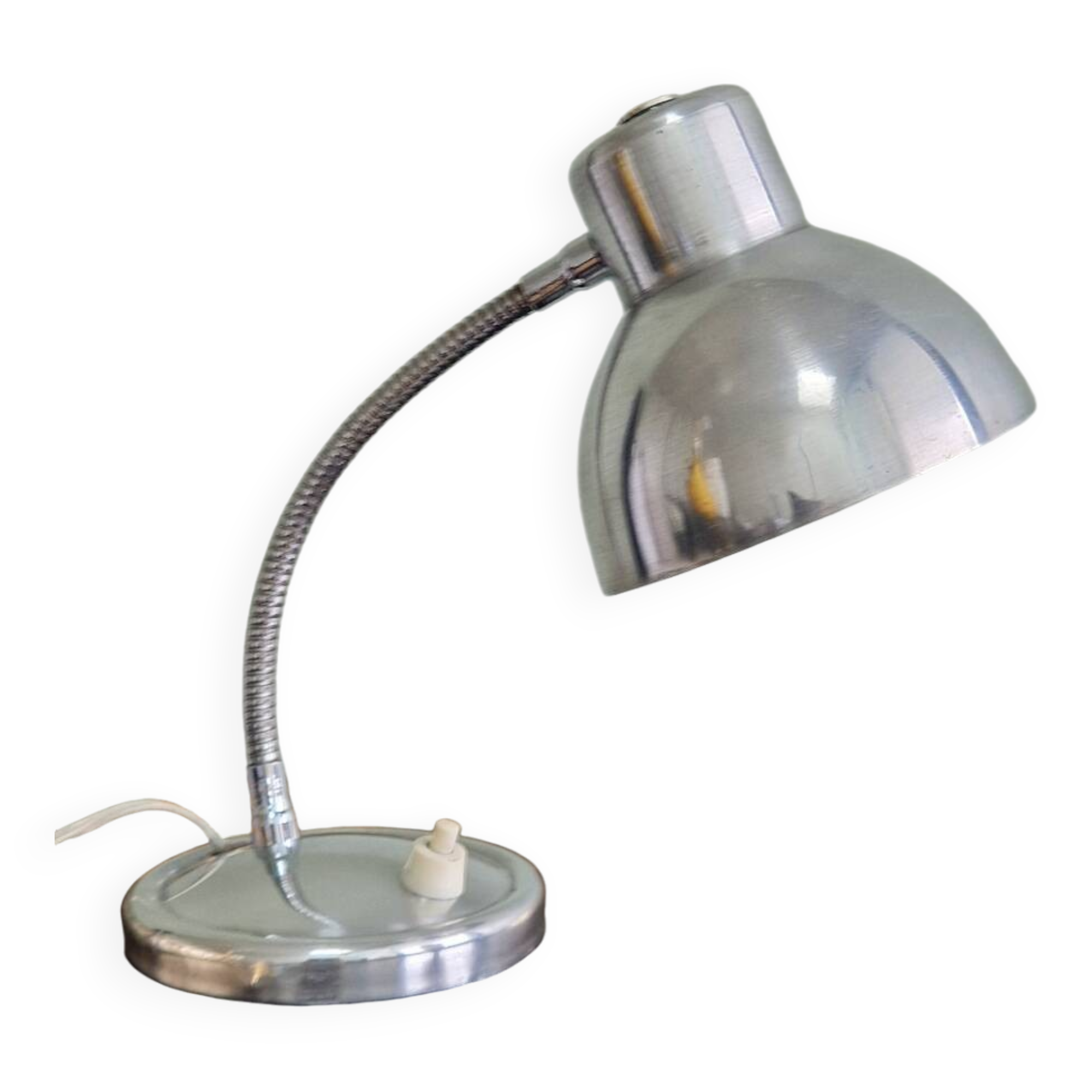 Lampe cocotte industrielle aluminium brossé années 60