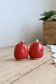 Salière et poivrier vintage en faïence forme tomate rouge