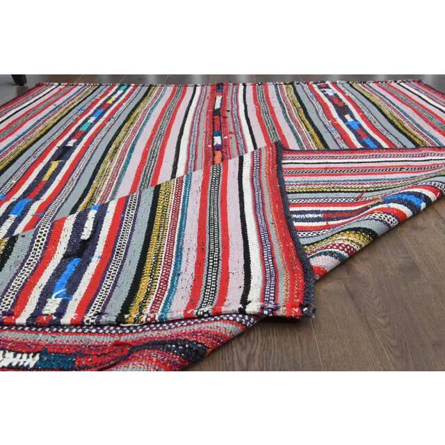 1970s Vintage Turkish Oushak Handmade Wool Cotton Pink Area Rug 157x219
