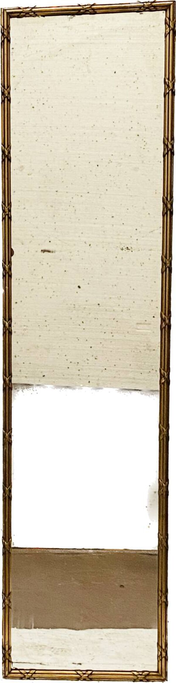 Miroir de style Louis XVI en bois et stuc doré XIX siècle Trumeau de cheminée