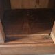 Walnut bedside table with black marble top – late 19th century.