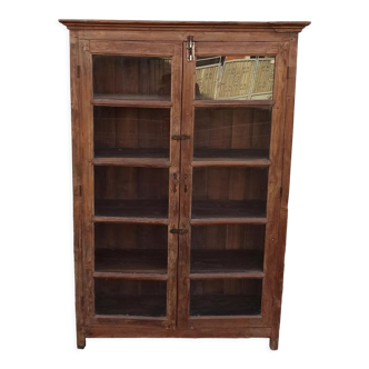 Old wooden glass cabinet