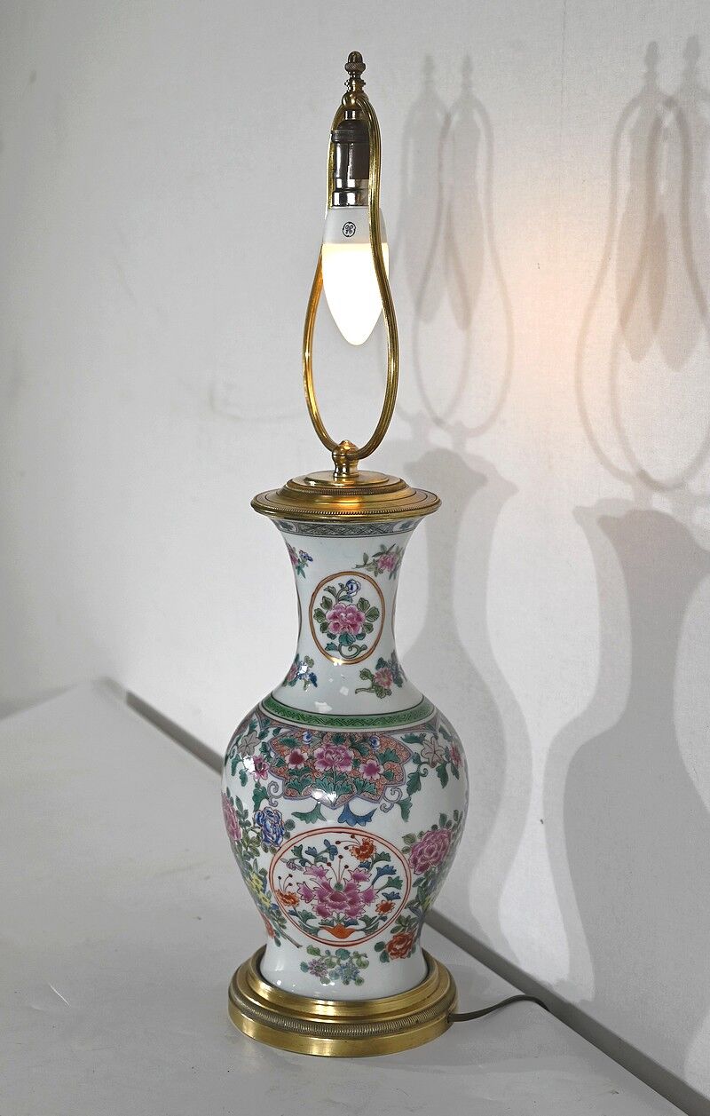 Porcelain lamp of china and brass – early twentieth century