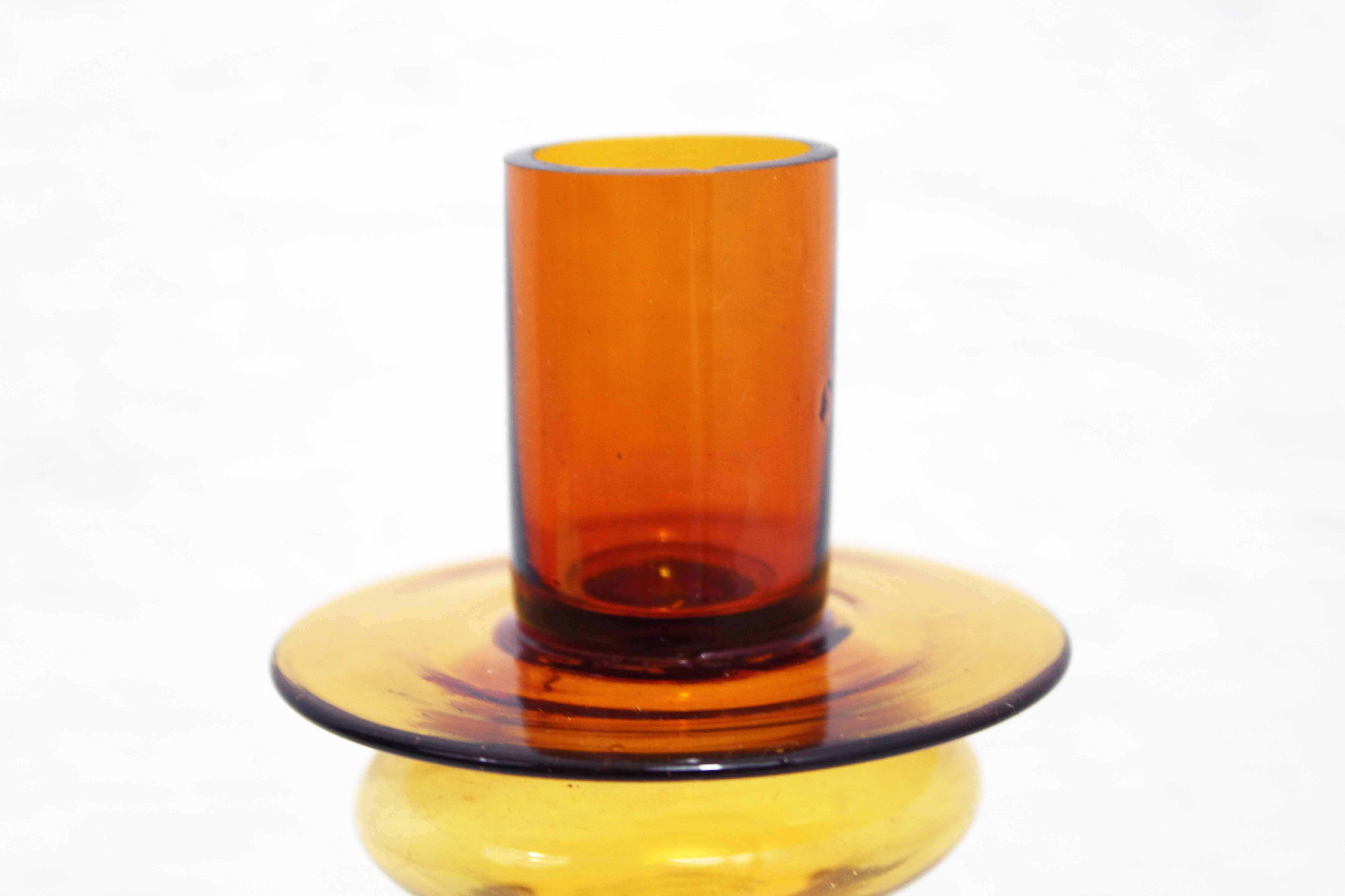 Space age glass candle holder