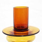 Space age glass candle holder