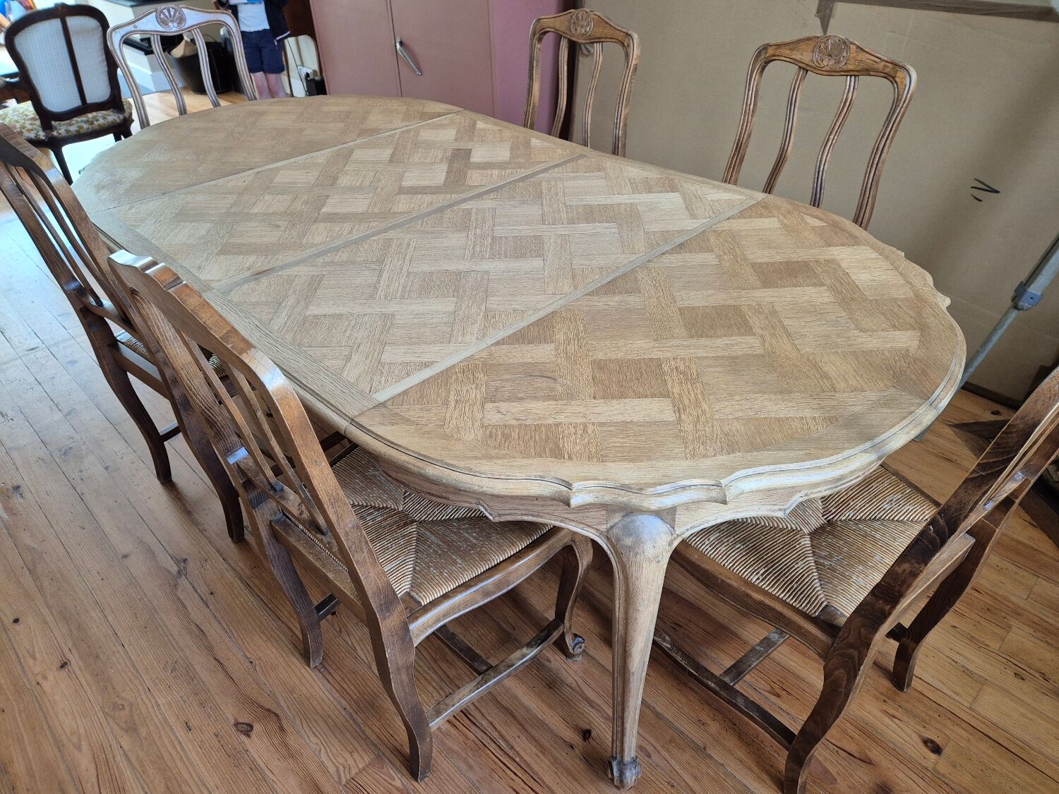 Extendable old wooden table