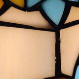 1920s brass lamp with tiffany stained glass shade 48x14