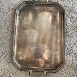 silver metal serving tray