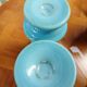 Pair of vintage turquoise blue opaline vases – Napoleon III style / Year