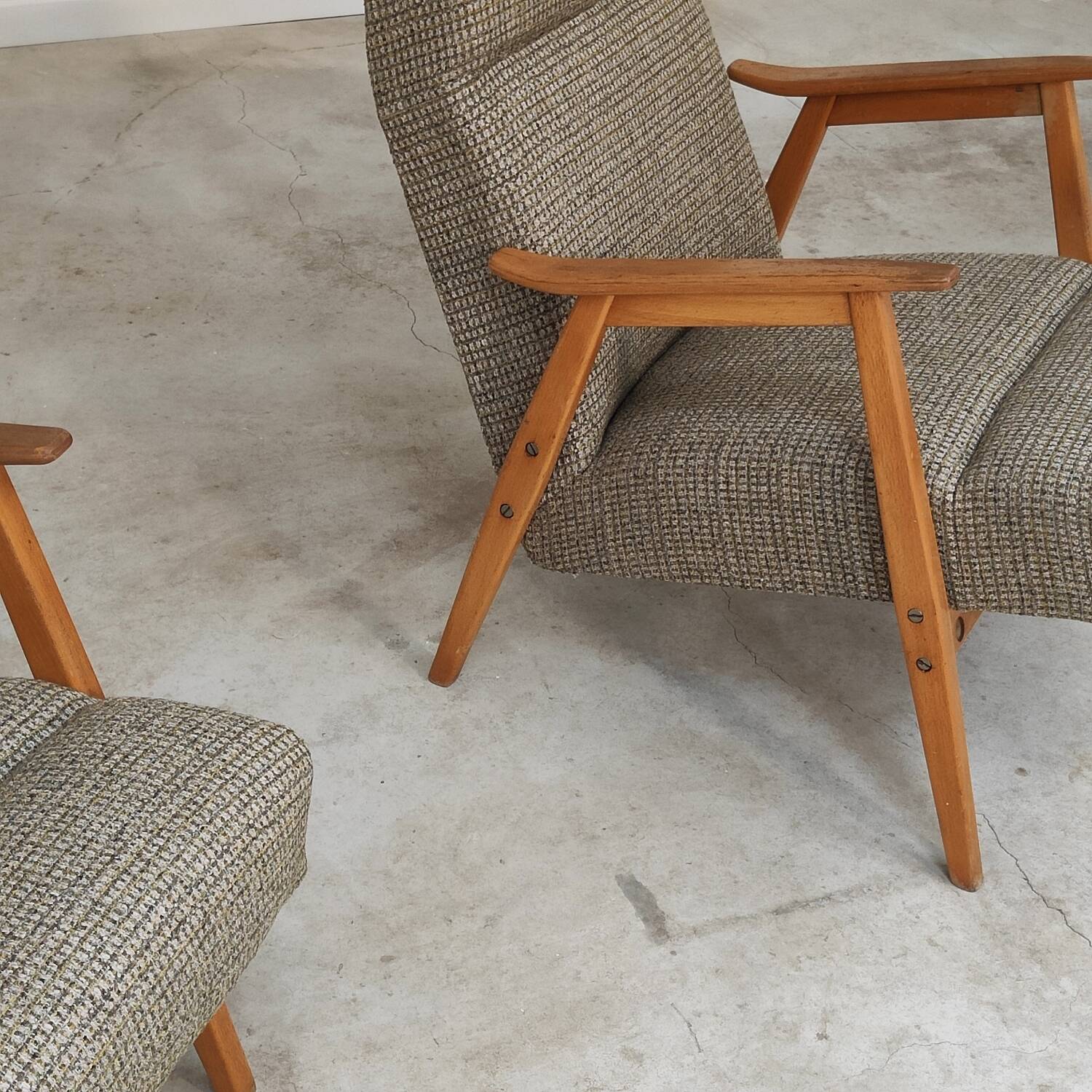 Pair of 6956 armchairs restored by Interier Praha, production 1965