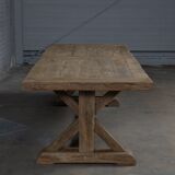 Table de ferme – Modèle Cross – 300 x 100 cm – Chêne ancien massif