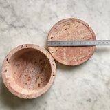 Set of ashtrays and boxes in travertine attributed to Enzo Mari 1970