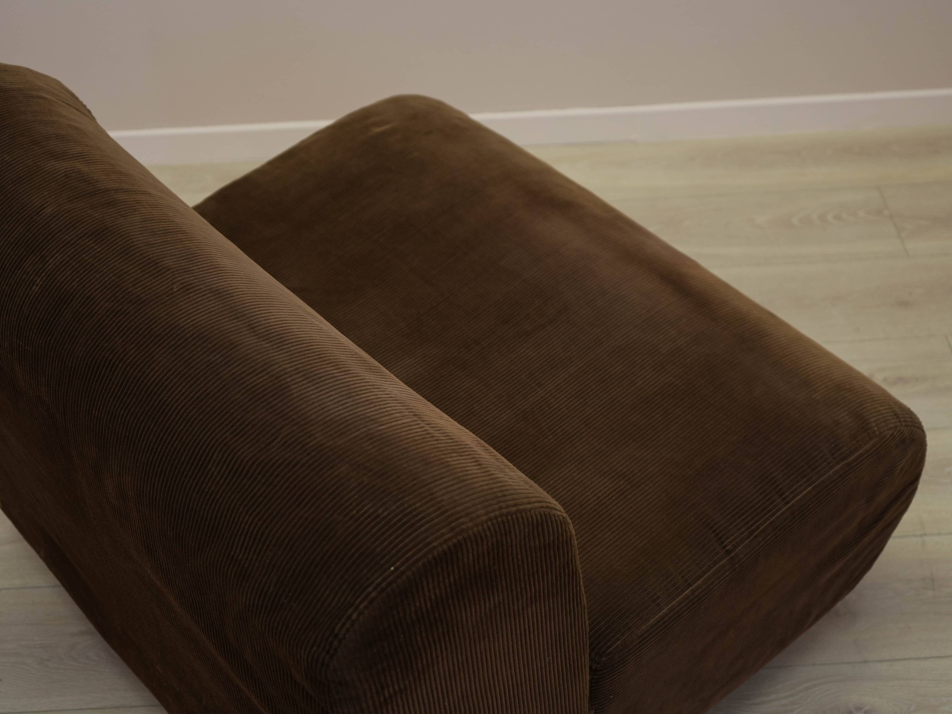 Brown armchair, Italian design, 1970s, made in Italy