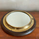 Wood and brass mirror