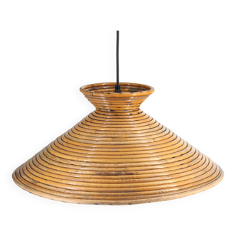 lampe suspendue rattan bambou diabolo