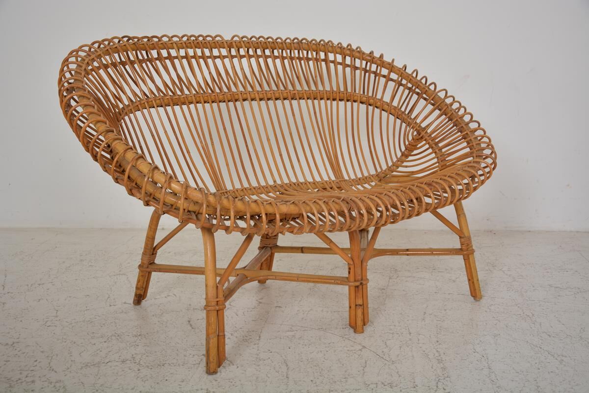 Vintage rattan sofa