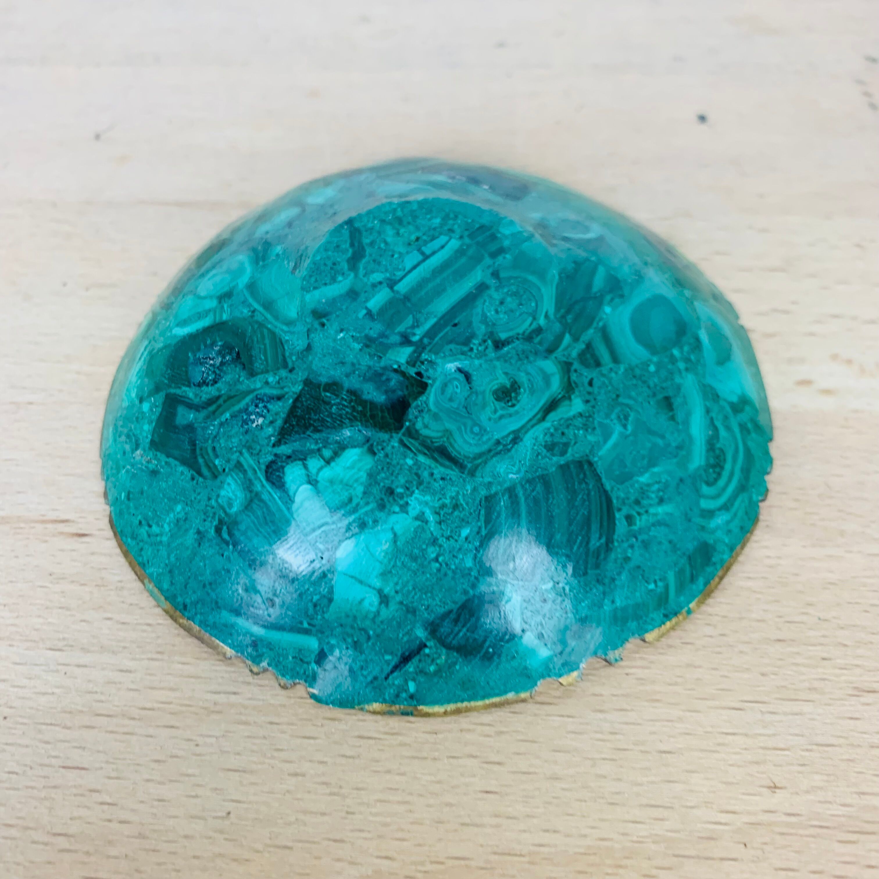 Empty pocket Malachite and brass