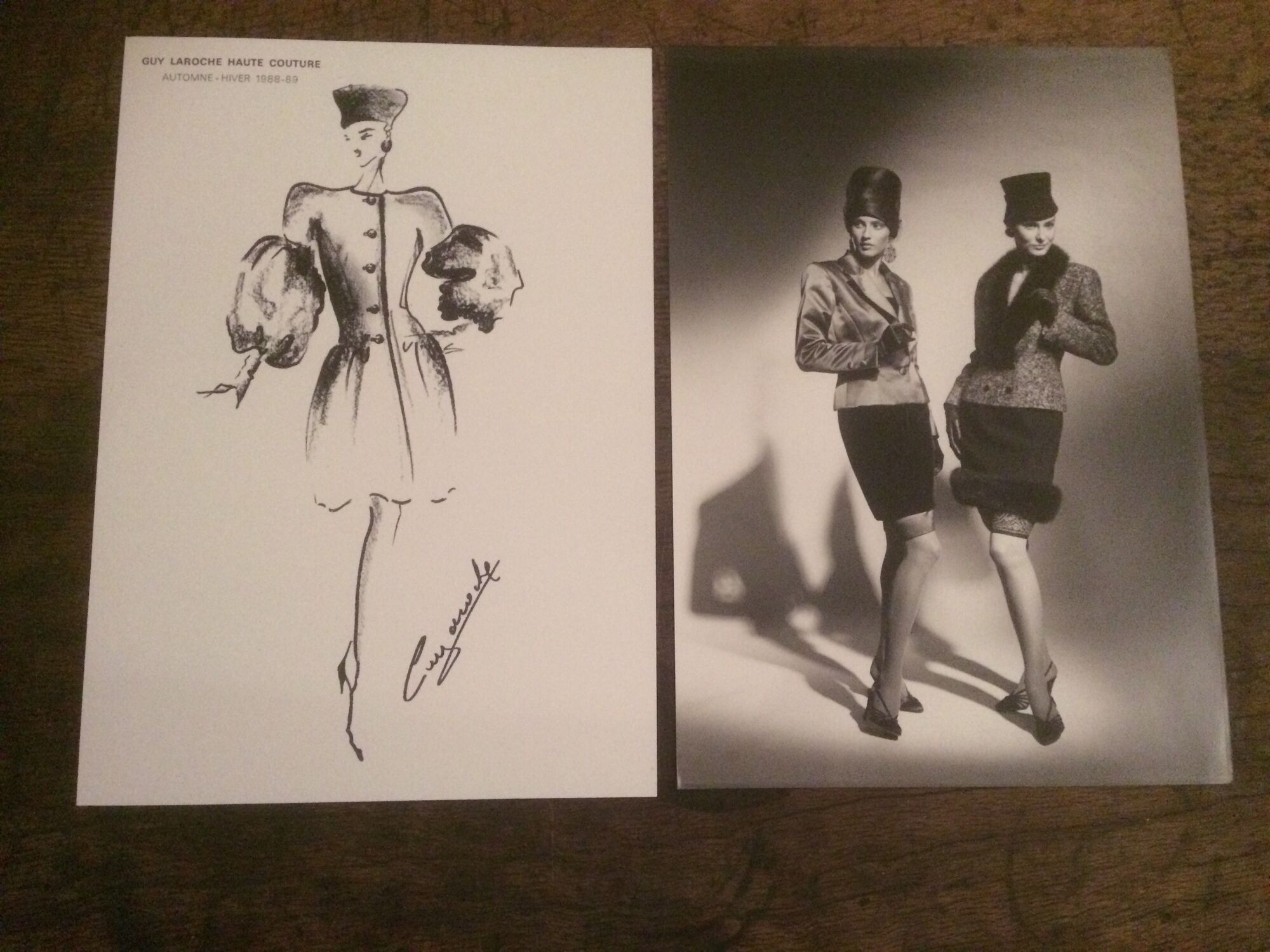 Nice illustration of mode accompanied by a press photograph by guy laroche