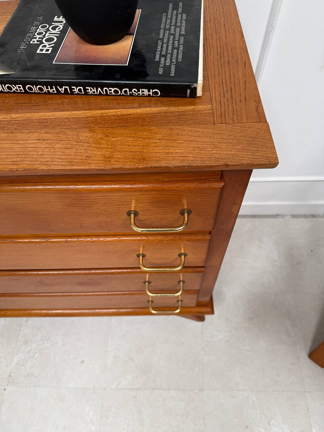Vintage chest of drawers with compass feet