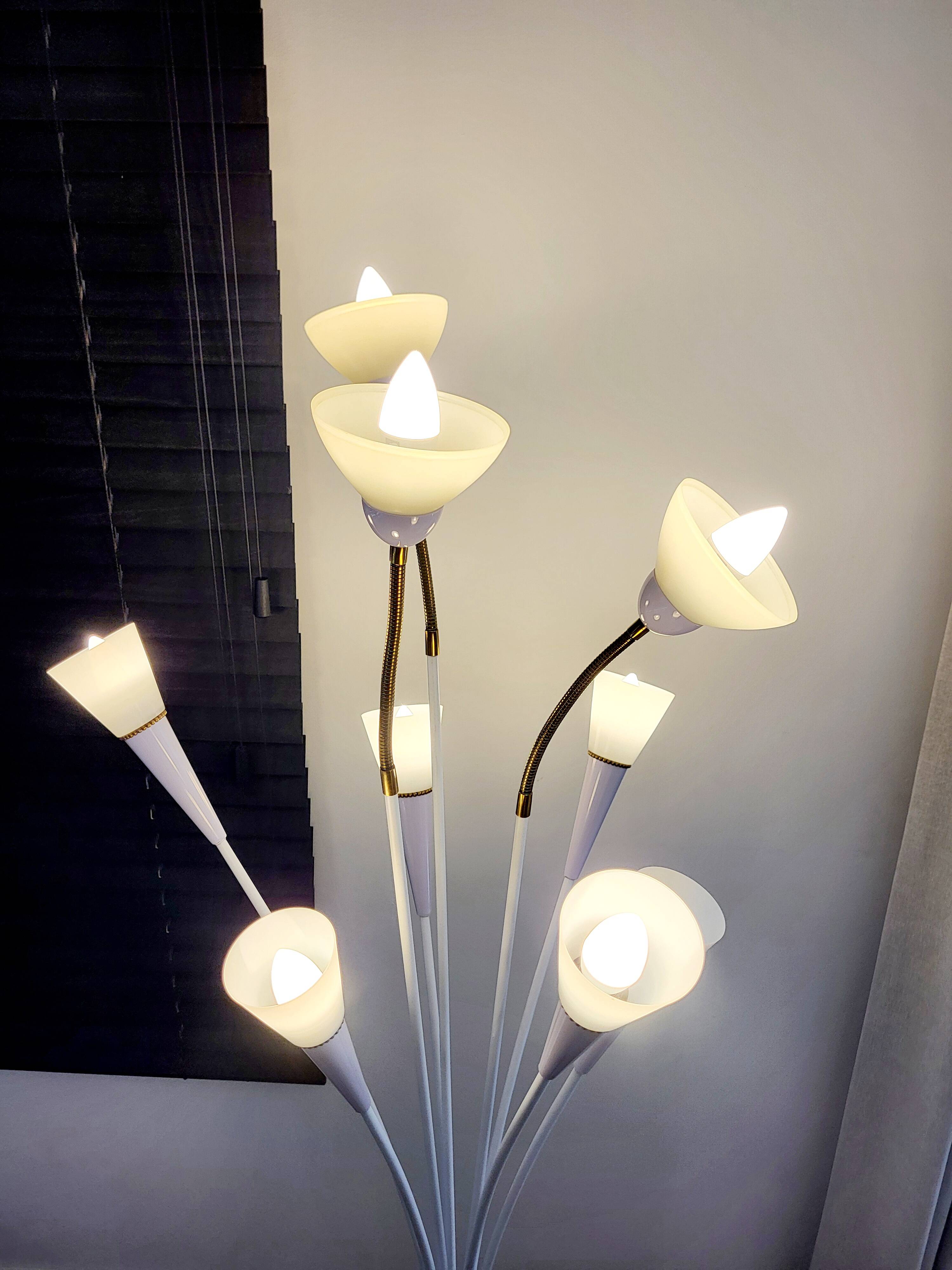 Vintage Spriet vloerlamp met 9 Lichtpunten 1950-1960