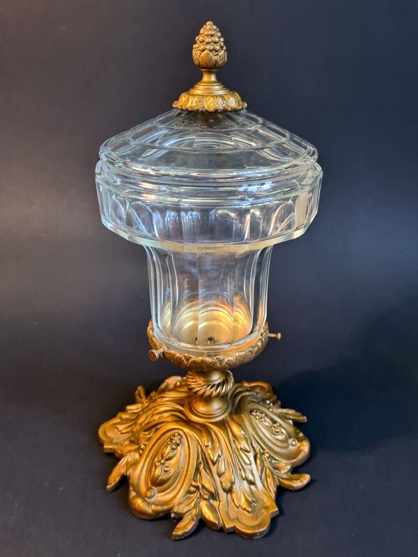 Plafonnier Rocco en Cristal et Bronze Doré.