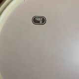 Vintage 80s Round TIGER Design Mirror, Beige Plastic #C893