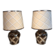 Important pair of ceramic lamps. French work.