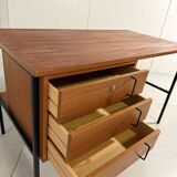 Günter Renkel teak and black steel free standing desk 1960’s