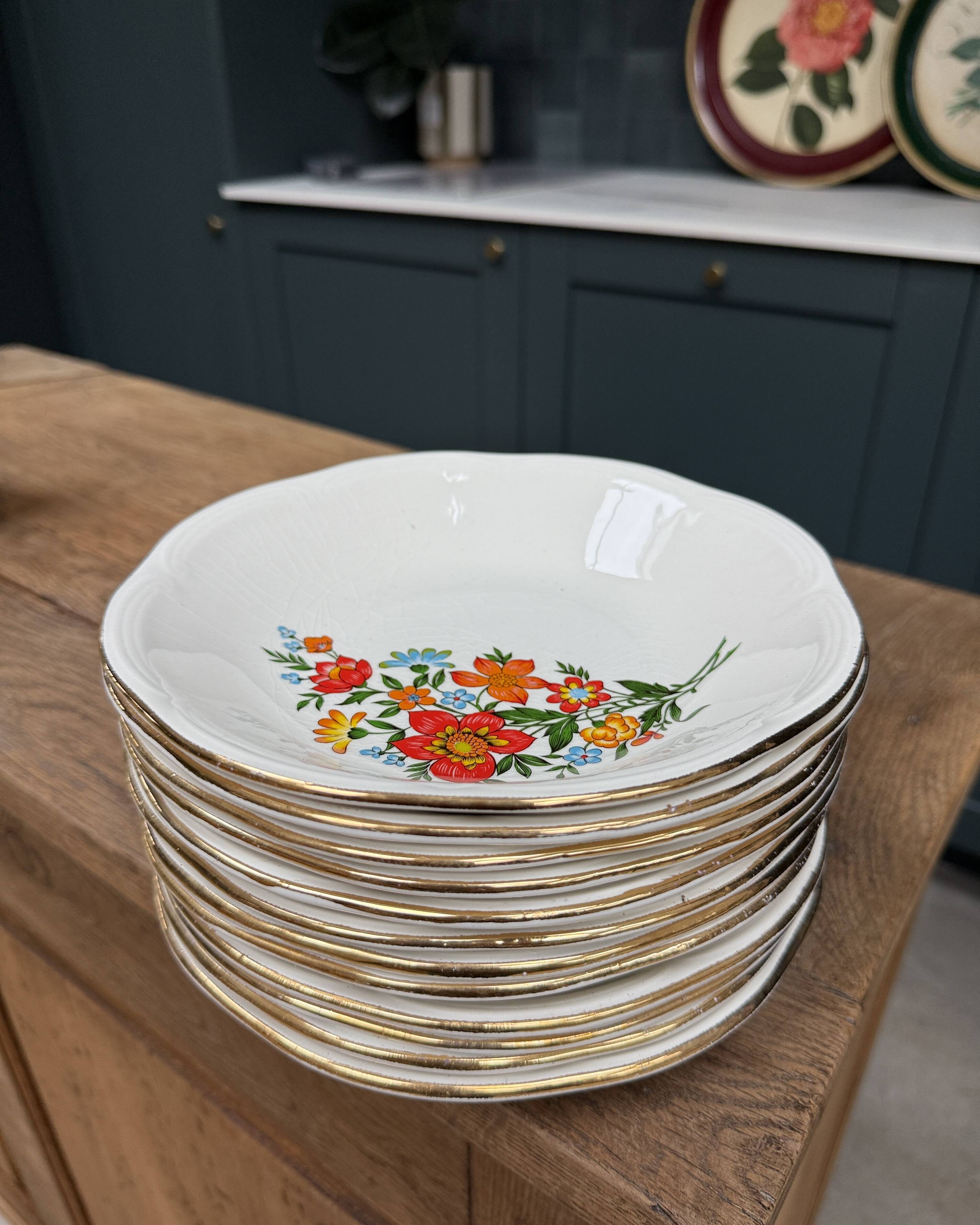 Vintage Gien deep plates