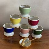 6 multicolored egg cups