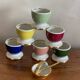 6 multicolored egg cups