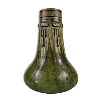 Art Nouveau stoneware vase by Alexandre Bigot (1862-1927)