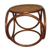 Tabouret Thonet en bois tourné et cannage 1930