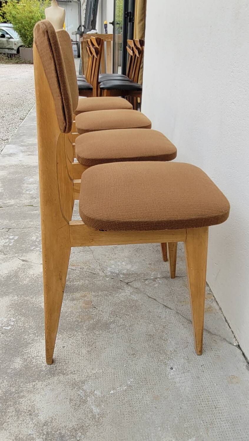 Series of 4 vintage chairs - 1950s