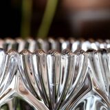 Vase vintage en verre lourd clair par Rudolfova Huť / République tchèque / années 1960