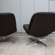 2 vintage club seats from the fifties in semi-leather brown