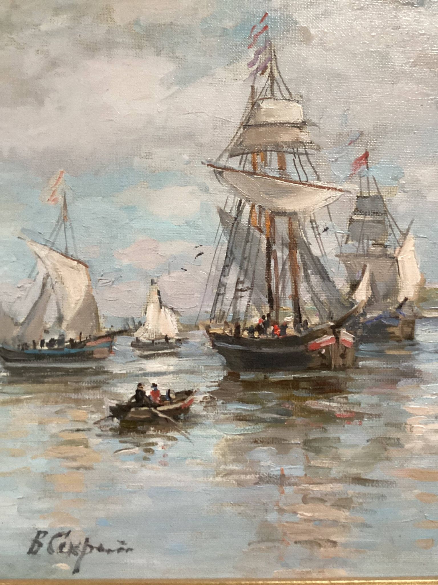 Oil painting on canvas signed, dimensions: height - 49cm - Width - 64cm -