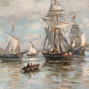 Oil painting on canvas signed, dimensions: height - 49cm - Width - 64cm -