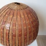 Ball wicker and rattan hanging lamp