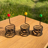 3 black scoubidou cockerels 80s spirit Memphis