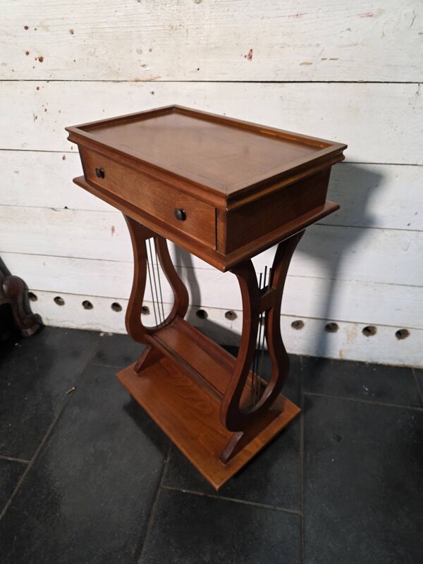 Table de chevet lyre en merisier massif