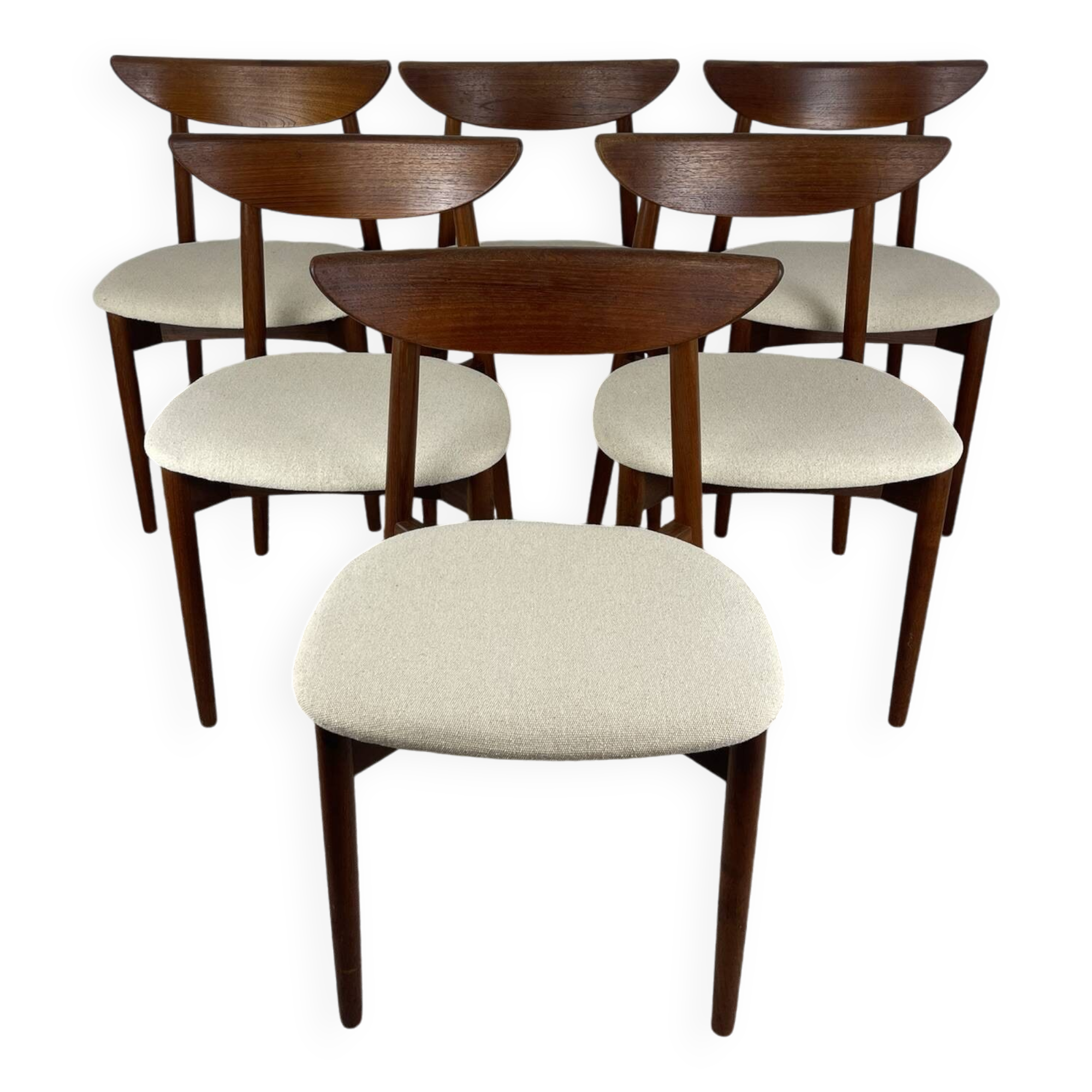 Lot de 6 chaises en Teck par Harry Østergaard Model 58