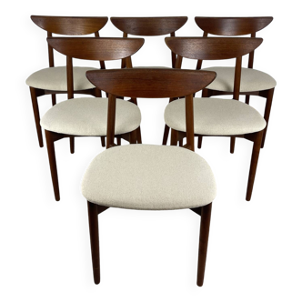 Lot de 6 chaises en Teck par Harry Østergaard Model 58