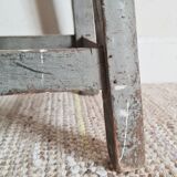 Patinated grey vintage painter's stool