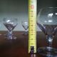 Five engraved vintage glasses white wine or aperitif glasses