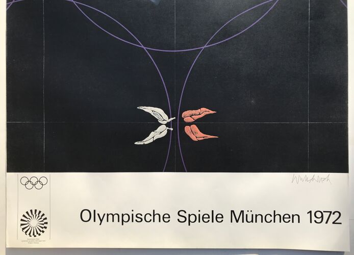 Affiche originale Paul Wunderlich (1927-2010) Olympische Spiele München, 1972