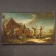 Camp de peinture française avec soldats et chevaux du XIXe siècle