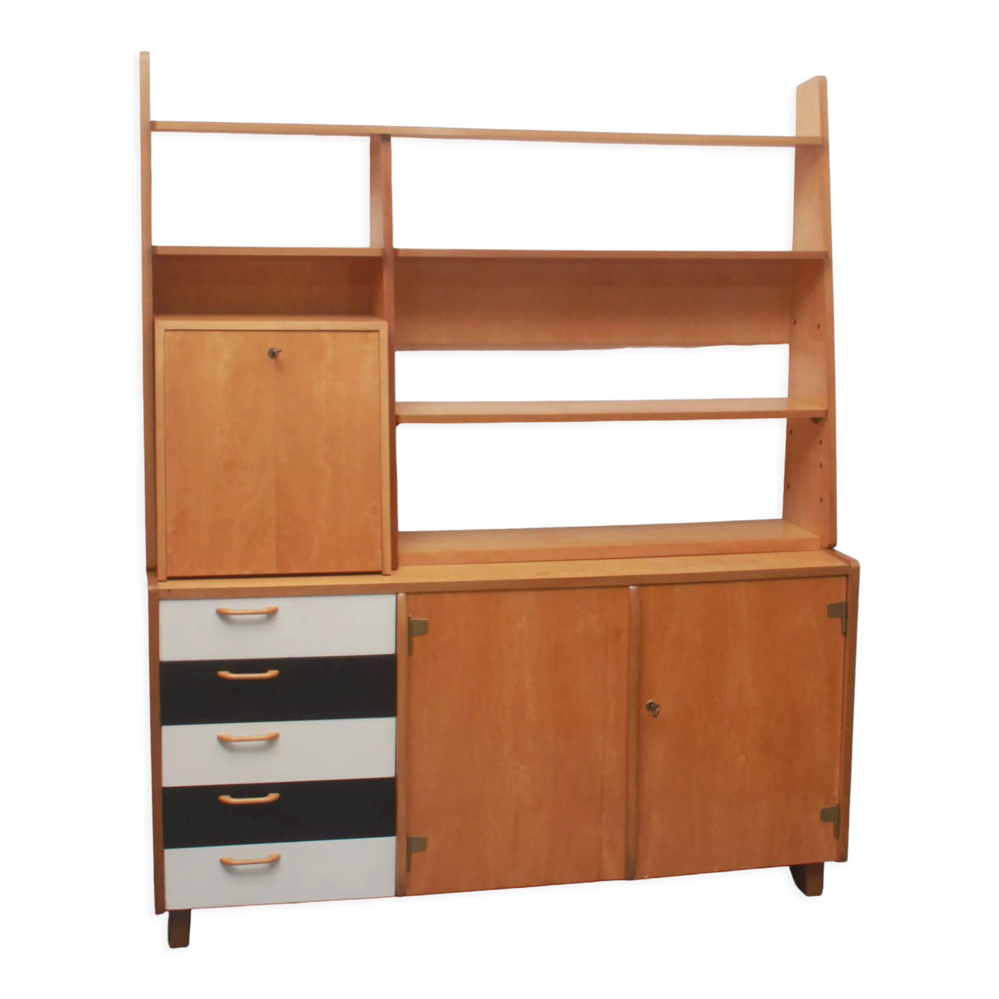 1950s Cherry Wood Secretary, Sideboard by WK
