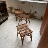 Set 3 rattan stools