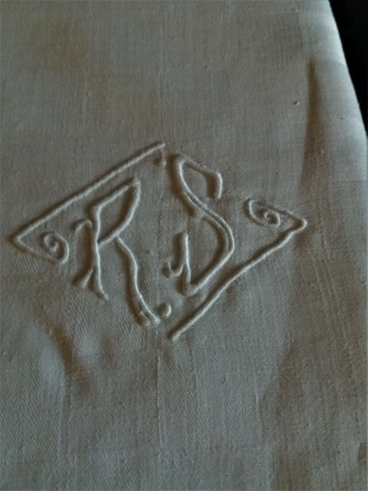Table linen damask monogram ten napkins tablecloth 200 X 210 cm